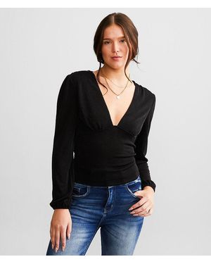 BKE Sheen Empire Top - Black