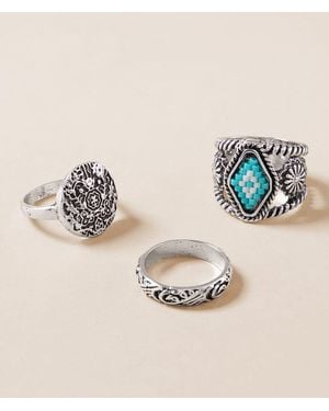 Sterling & Stitch 3 Pack Western Ring Set - Blue