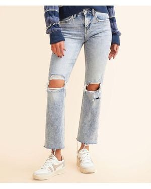 Flying Monkey Mid-Rise Cropped Straight Stretch Jean - Blue