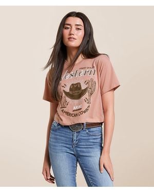 Ariat American Cowboy Cropped T-Shirt - Blue