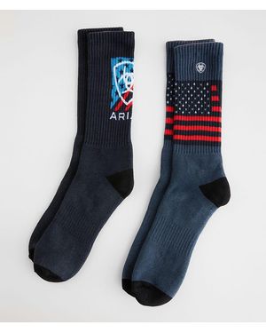 Ariat 2 Pack Patriot Country Socks - Blue