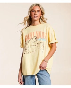 Modish Rebel Badlands Oversized T-Shirt - Natural