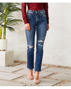 Flying Monkey High Rise Slim Straight Stretch Jean - Blue