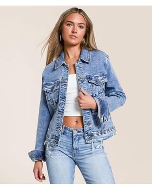 Hidden Jeans Washed Denim Stretch Jacket - Blue