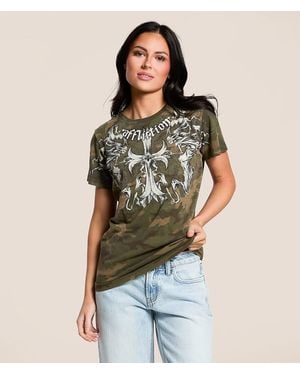 Affliction Jump Camo T-Shirt - Green