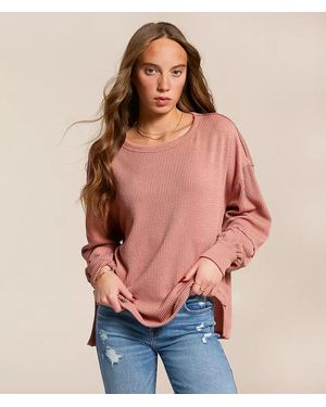 BKE Urban Textured Top - Pink