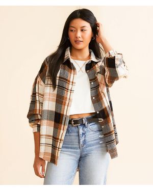 BKE Textured Plaid Shirt - Blue