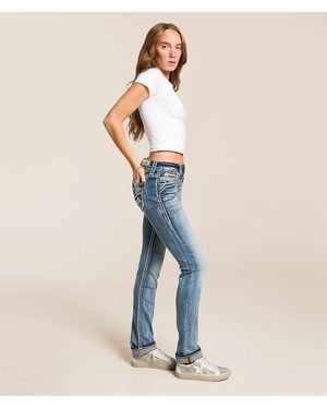 Rock Revival Alyvia Low Rise Straight Stretch Cuffed Jean - Blue