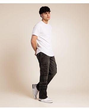 Rock Revival Keegan Relaxed Straight Cargo Stretch Jean - Natural