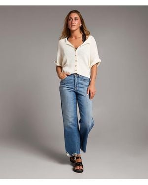 BKE Parker Cropped Wide Leg Stretch Jean - Blue