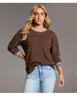 BKE Striped Trim Thermal - Brown