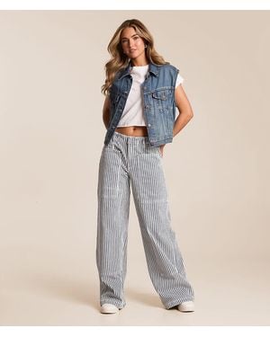 Hidden Jeans Sloane Striped Wide Leg Pant - Blue