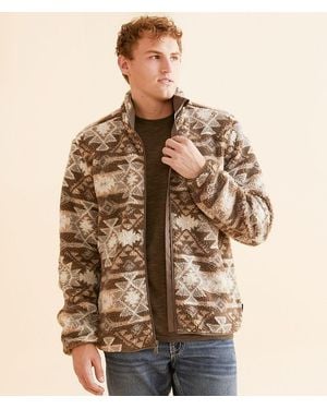 Departwest Southwestern Polar Fleece Jacket - Brown