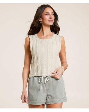 Z Supply Calan Cropped Sweater Tank Top - Natural