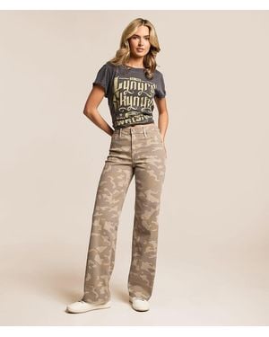 Hidden Jeans Logan Camo Dad Stretch Jean - Natural