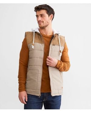 Outpost Makers Color Block Hooded Vest - Brown