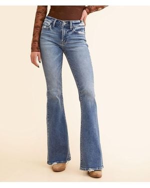 Flying Monkey Mid-Rise Flare Stretch Jean - Blue