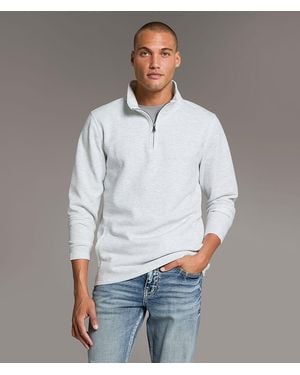 BKE Textured Quarter Zip Pullover - Gray