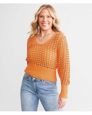 Willow & Root Open Stitch Sweater - Orange
