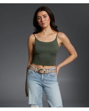 Buckle Black Cropped Shaping & Smoothing Tank Top - Green