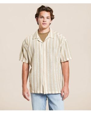 Fried Waters Crochet Striped Shirt - Natural