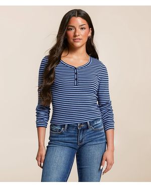 FITZ + EDDI Striped Henley - Blue