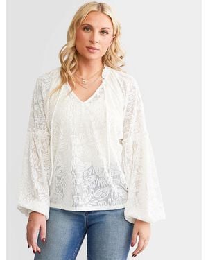 Daytrip Textured Jacquard Top - White