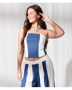 33 Coastal Striped Tube Top - Blue