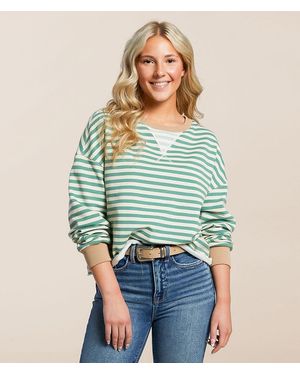 BKE Striped Knit Pullover - Green