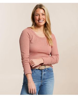 BKE Ribbed Knit Top - Orange