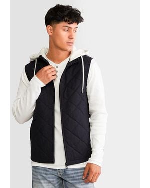 BKE Quilted Canvas Hooded Vest - Black