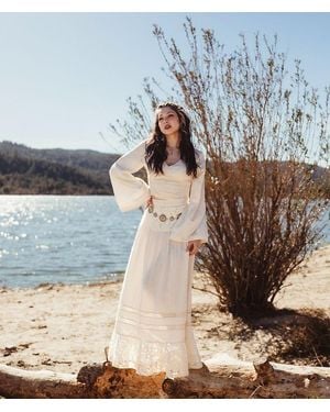 Gimmicks Floral Ruched Cropped Top - Metallic