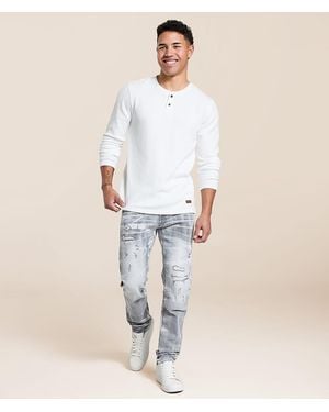 Smoke Rise Slim Straight Stretch Jean - White