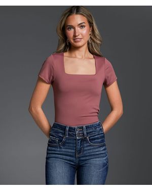 Buckle Black Shaping & Smoothing Square Neck Top - Brown