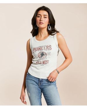 Modish Rebel Western Pioneers Tank Top - Blue