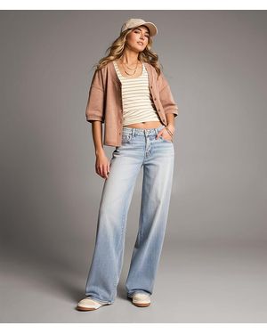 BKE Taylor Low Slung Wide Leg Stretch Jean - Gray