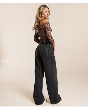 Rock Revival Titania Wide Leg Baggy Stretch Jean - Natural