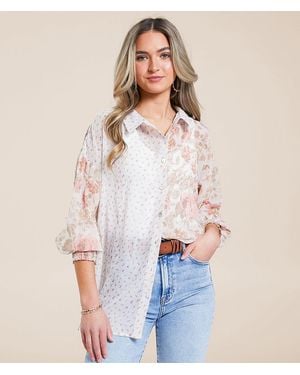 Daytrip Floral Chiffon Blouse - Natural
