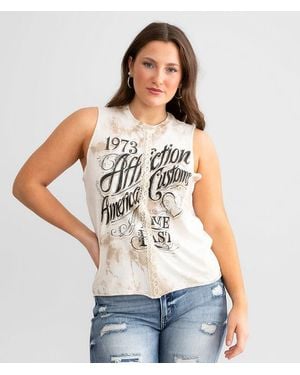 Affliction American Customs Shotgun Wedding Muscle Tank Top - White