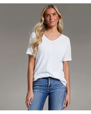 BKE Textured Dolman Top - White