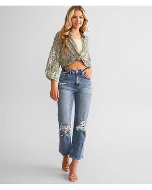 Willow & Root The Cropped Rise Up Jean - Blue