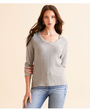 Miss Me Embroidered Top - Gray