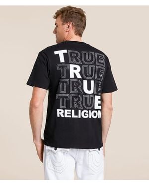 True Religion Puff Stitch T-Shirt - Black
