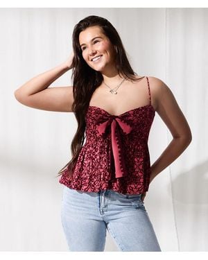 33 Coastal Floral Bubble Two Way Tank Top - Red