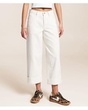 Z Supply Lou Wide Leg Cuffed Jean - Natural