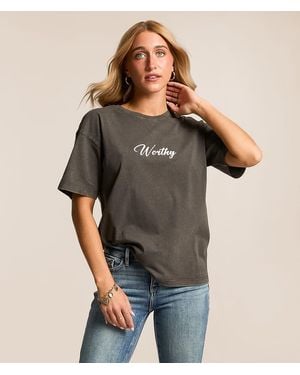 Modish Rebel Worthy T-Shirt - Gray