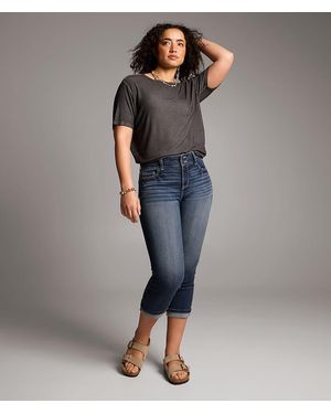BKE Gabby Cuffed Stretch Capri Jean - Gray
