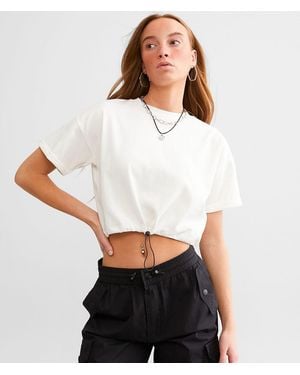 FITZ + EDDI Cinch Tie Hem T-Shirt - White