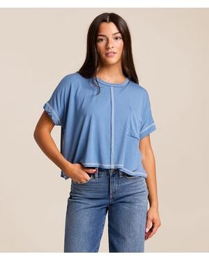 FITZ + EDDI Contrast Stitch T-Shirt - Blue