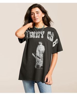 Merch Traffic Johnny Cash Oversized Band T-Shirt - Black